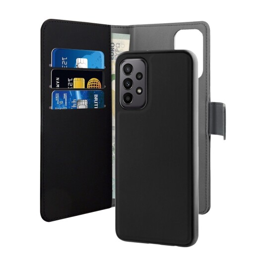 Puro 2-i-1 Flip-Cover Lommebokdeksel for Samsung Galaxy A23 4G/5G - Sort