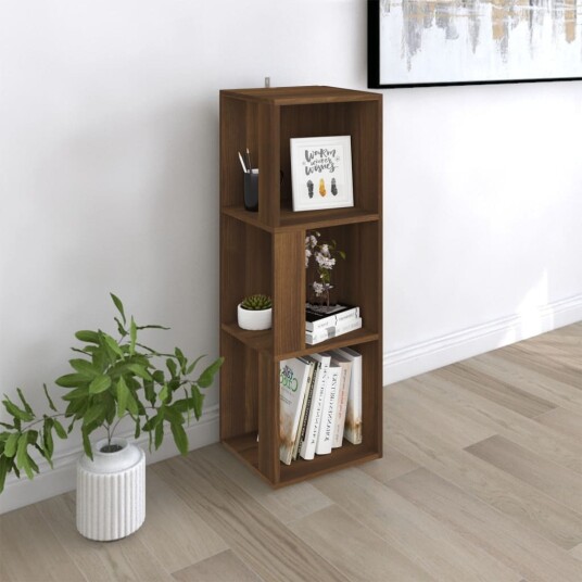 vidaXL Hjørneskap brun eik 33x33x100 cm konstruert tre
