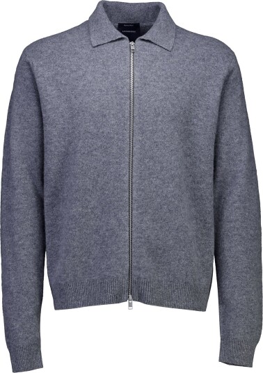Lindbergh Boiled Wool Zip Cardigan Grey XXL