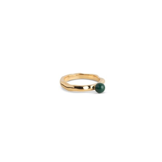 Enamel Copenhagen Ariel Petrol Green Ring Gullfarge 52 mm Enamel Copenhagen Ariel Petrol Green Ring Gullfarge 52 mm
