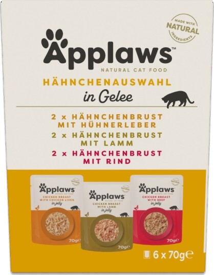 Applaws Våtfôr Sparepakke Pouch I Gelé Mix Utvalg Med Kylling 48 X 70 G