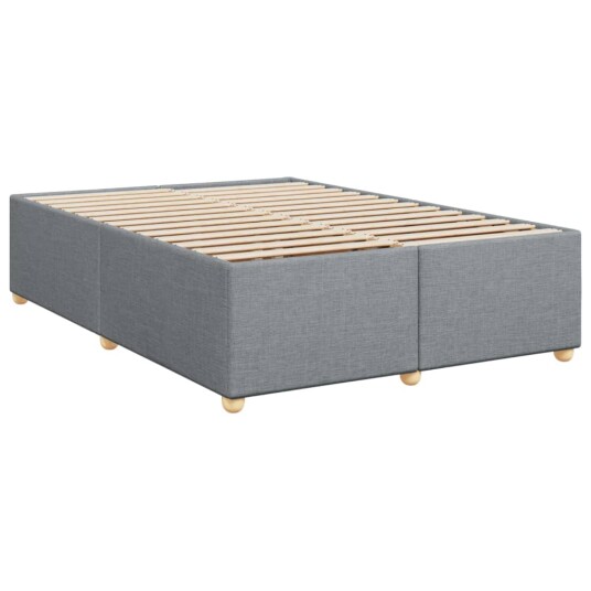 Seng med madrass boksfjær lysegrå 140x200 cm stoff 8721102702624