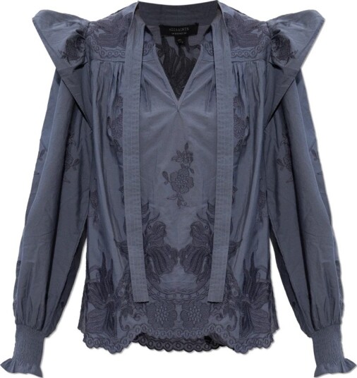 AllSaints, Dame, Bluser & Skjorter, Blå, M,