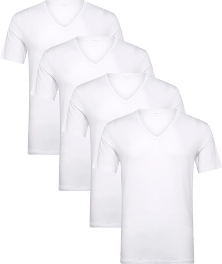 URBAN QUEST | 4 Pack Men Bamboo V Neck Undershirt | XXL