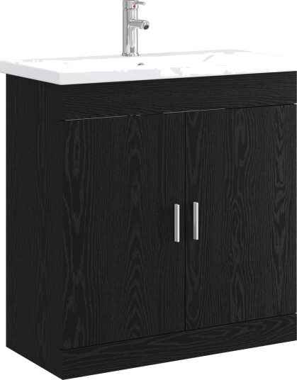 Baderomsinnredningssett Svart eik 81 x 40 x 84,5 cm