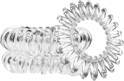 Makeup Mekka Spiral Hair Ties 3pk Clear