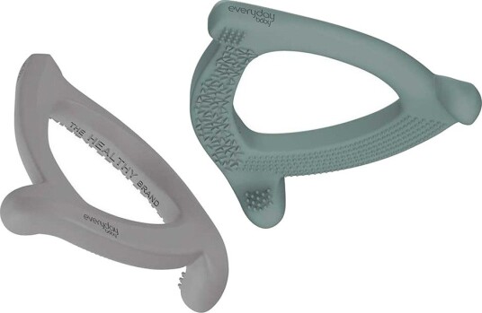 Everyday Baby Silicone Teether 2-Pack Qg/Hg - Green - ONE SIZE