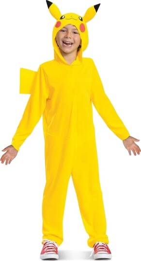 Pokémon Pikachu Kostyme Medium 7-8 År Gul Karneval Utkledning Pokémon Pikachu Kostyme Medium 7-8 År Gul Karneval Utkledning