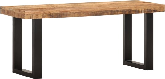 vidaXL Benk 110 cm grov heltre mango og stål vidaXL Benk 110 cm grov heltre mango og stål
