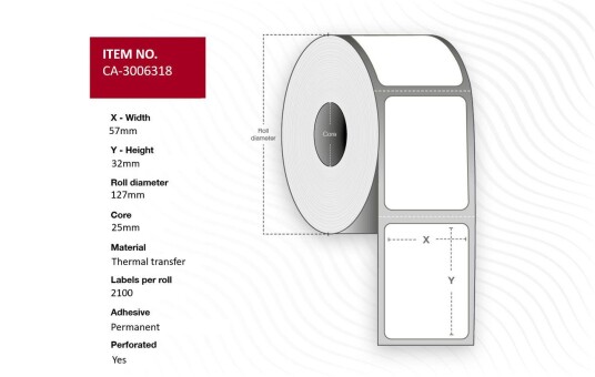 CAPTURE Label 57 x 32mm Core 25mm, CAPTURE Label 57 x 32mm Core 25mm,