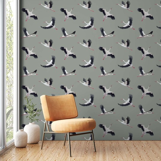 Namly Design Tapet Flygende Storker Mønster WPPRUNEGAT Namly Design Tapet Flygende Storker Mønster WPPRUNEGAT
