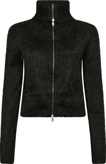 Weekday Mohair Blend Zip Cardigan DARK GREEN XL Weekday Mohair Blend Zip Cardigan DARK GREEN XL