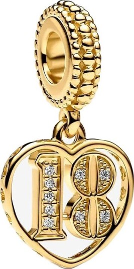 Pandora 18 14K Gold Plated Dangle With CLEAR One Size