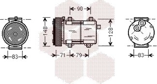 AC-kompressor VAN WEZEL 1800K279 AC-kompressor VAN WEZEL 1800K279