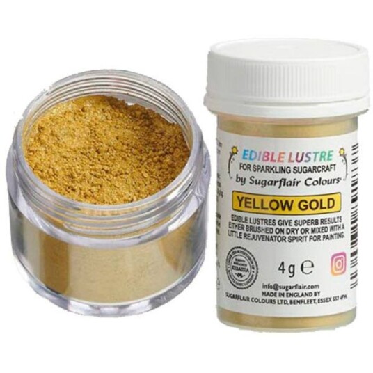 Sugarflair Spiselig Glitter Yellow Gold 4g 