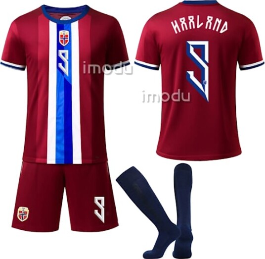 24 25 Norge Landslag Hjemmedrakt Barn Voksne Nr. 9 Haaland 28