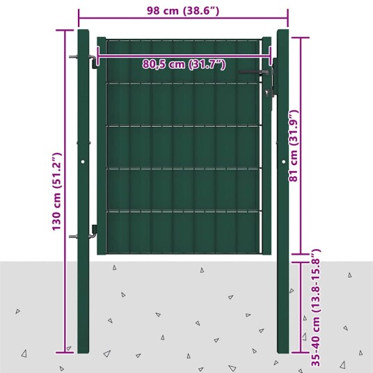 vidaXL Hageport PVC og stål 100x81 cm grønn