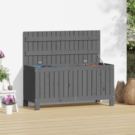 vidaXL Putekasse grå 108x42,5x54 cm heltre furu