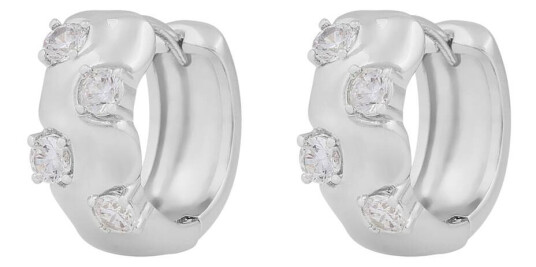 SNÖ Of Sweden Jen Stone Wide Ring Earrings Silver Clear Onesize