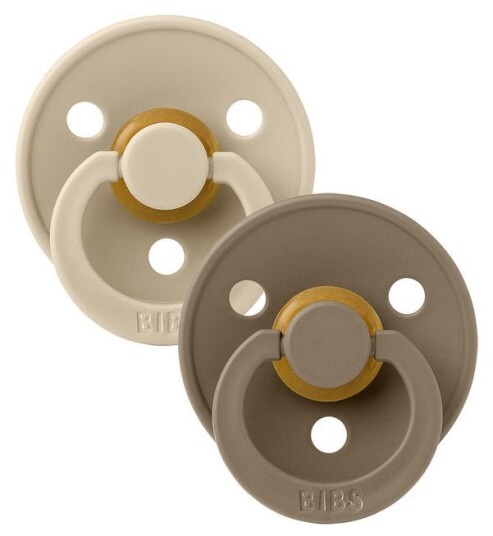 BIBS Smokk Colour 2-pack Lateks Størrelse 3 Vanilla/Dark Oak