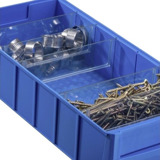 Allit 456591 Skillevegg Til Lagerkasse Profiplus Shelfbox Divider B Transparent 4 Stk.