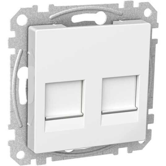 Schneider Electric WDE002378 Midtplate 2x Keystone-jack Hvit