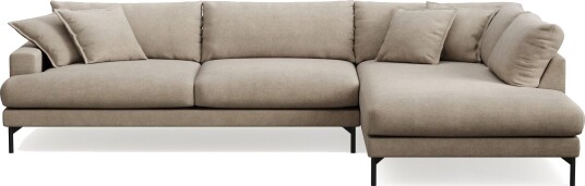 Menard Premium 5 seters høyrevendt L formet dyp sjeselongsofa i stoff   Brun