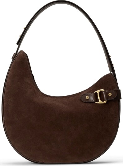 Lauren Ralph Lauren Suede Large Tasha Shoulder Bag   CHESTNUT BROWN   One Size