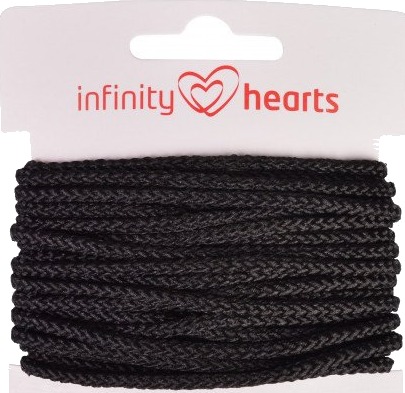 Infinity Hearts Anorakksnor Polyester 3mm 10 Svart 5m Infinity Hearts Anorakksnor Polyester 3mm 10 Svart 5m
