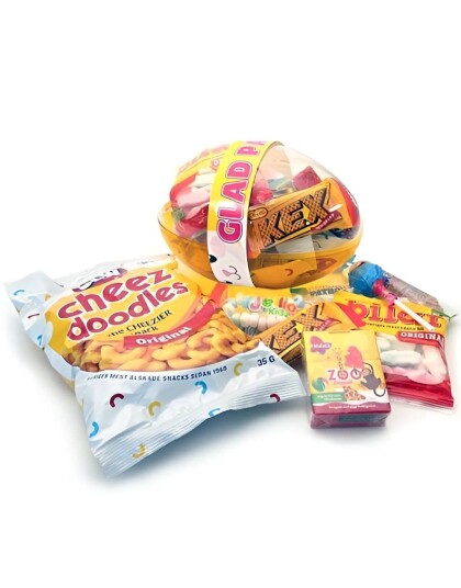 Stort Påskeegg med Snacks/Godteri 157 gram
