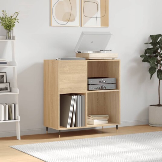 Hifi benk sonoma eik 84,5x38x89 cm konstruert tre