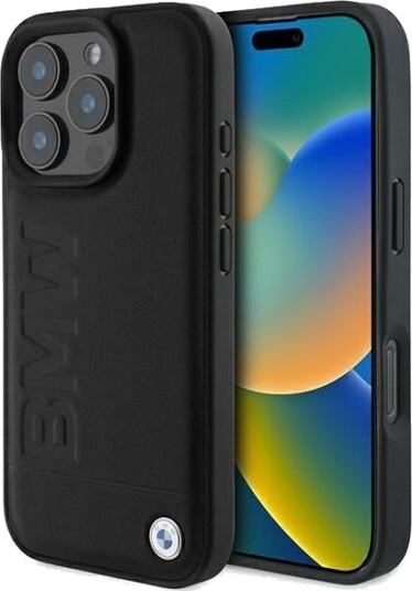 BMW Lær Hot Stamp iPhone 16 Pro Etui Svart