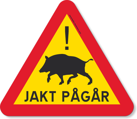 5etta Magnetisk skilt Jakt Pågår Triangel 5etta Magnetisk skilt Jakt Pågår Triangel