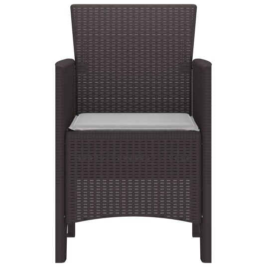  Hagemøbler med puter 2 stk Brun Poly Rattan