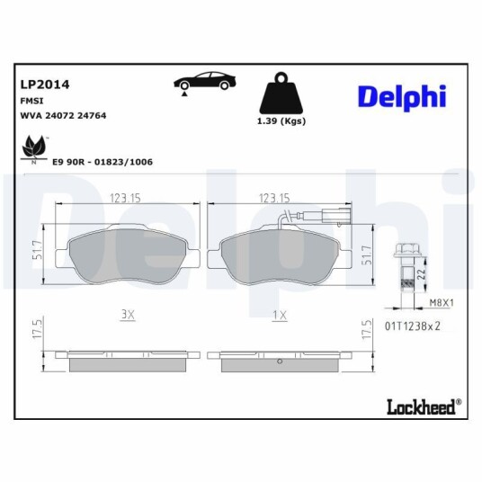 Bremseklosser DELPHI LP2014 Bremseklosser DELPHI LP2014