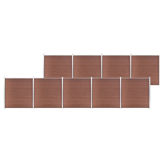 vidaXL Hagegjerde WPC 1564x186 cm brun
