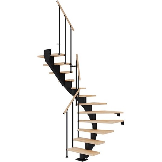 Dolle Hamburg U-trapp Svart-classic Ii-oljeret Bøk-85-13 - Loddret Høyde 259 301 Cm