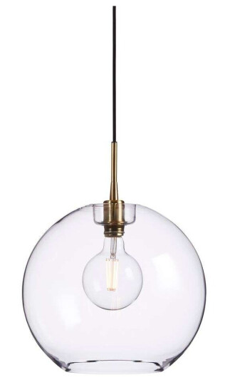 Belid Taklampe Gloria Pendel E27 Klart Glass/Blank Messing