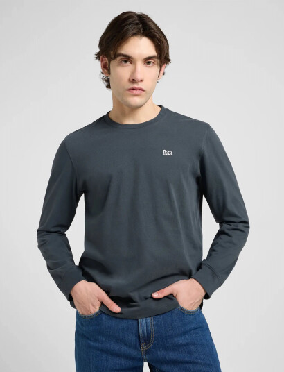 Lee Jeans Ls Patch Logo Tee - Grey - M