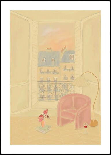Cozy Paris Apartment Plakat / 21x30cm