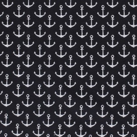 Balsløw French Terry Print Stoff 150cm 008 Anker 50cm