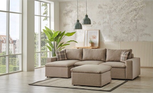 Rivran Sofa med Divan 4 sits Krem