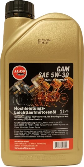 Motorolje ALCO FILTER GAM 5W30 1L
