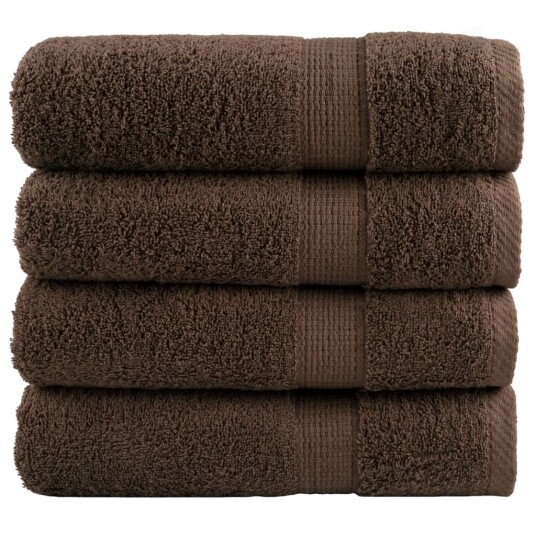 Premium badehåndklær SOLUND 4 stk brun 100x150 cm 600gsm Premium badehåndklær SOLUND 4 stk brun 100x150 cm 600gsm