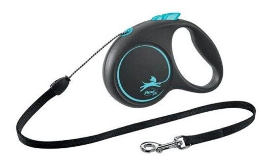 Flexi Black Design S Hundebånd 5 m 12 kg Lyseblå