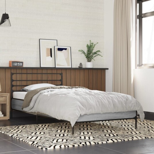  Sengeramme grå sonoma 75x190 cm konstruert tre og metall 8721102446030