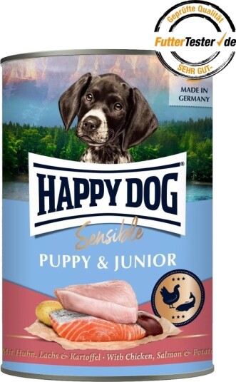 Happy Dog Puppy Sensible &Junior Våtfôr Til Hund Laks Og Potet Kylling 400 G