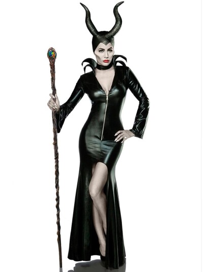 Maleficent Luksuskostyme med Horn Strl S Maleficent Luksuskostyme med Horn Strl S