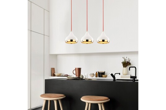 Taklampe Yildo Hvit/Rød/Gull