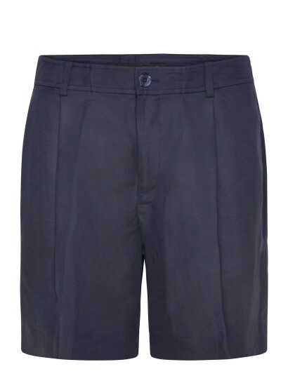 Lauren Ralph Lauren Pleated Linen Blend Twill Short Navy 36